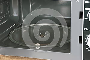 Empty microwave turntable glass tray