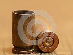 Empty 9mm bullet shell casings