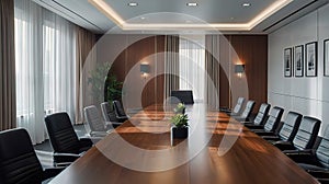 empty modern conference room with a screen for showing presentations and lectures, a hall for meetings