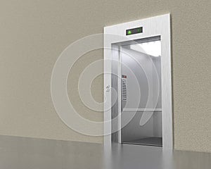 Empty modern elevator with opened doors