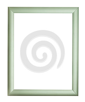 Empty modern green silver wooden picture frame