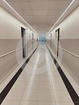 empty modern hospital corridor