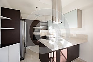 Interior photo of empty apartment, the kitchen photo