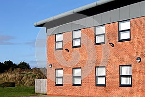 Empty modern office building exterior