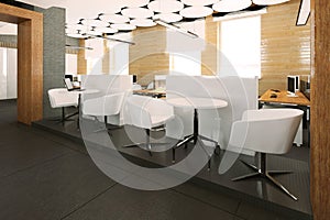 Empty modern office interior work place