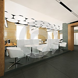 Empty modern office interior work place