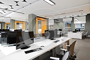 Empty modern office interior work place