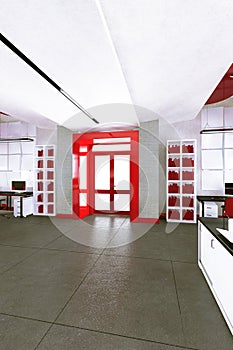 Empty modern office interior work place