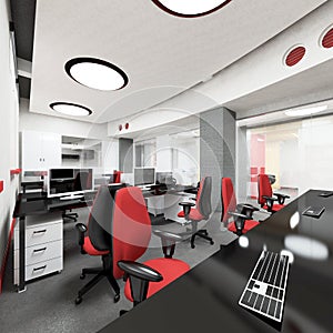 Empty modern office interior work place