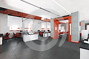 Empty modern office interior work place