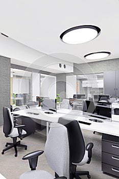 Empty modern office interior work place