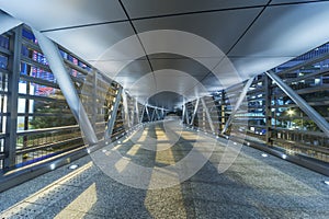 Empty modern pedestrian walkway