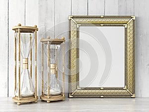 Empty modern style frame, 3D render