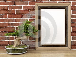 Empty modern style frame, 3D render