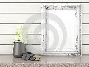 Empty modern style frame, 3D render