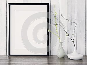 Empty modern style frame, 3D render