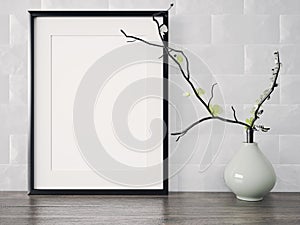 Empty modern style frame, 3D render