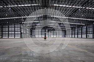 Empty modern warehouse.