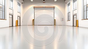 Empty modern warehouse with a clean spacious interior