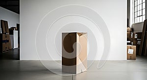 Large Cardboard Box in Empty Room