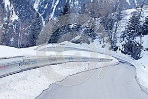 Empty mountain road
