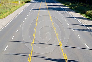 Empty multi-lane highway