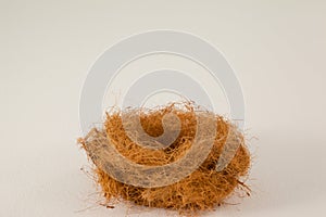 Empty nest against white background