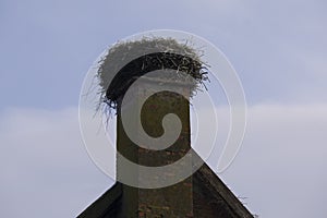 Empty nest on the chimney