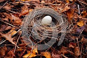 empty nest on the ground, a symbol of loss and change