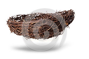 The Empty nest isolated on white background