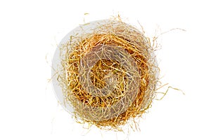 Empty nest from the yellow straw