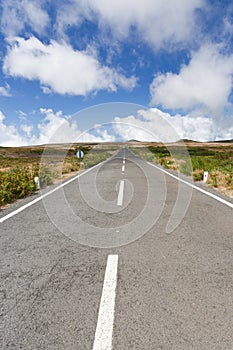 Empty never ending road