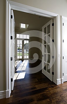 Empty new modern home doorway photo