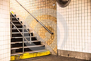 Empty New York City Subway Stairs