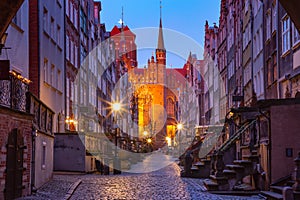 Mariacka street in Gdansk Old Town, Poland photo