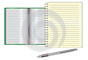 Empty notebook on a desk