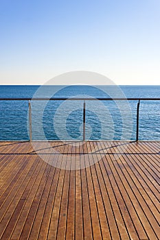 Empty ocean viewpoint deck