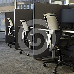 Ofice chairs in a row