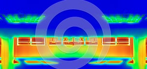 Empty office interior thermal camera