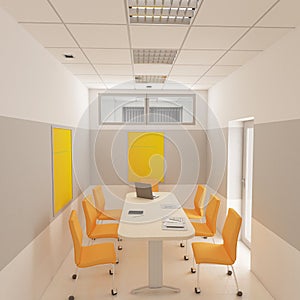 Office, interior visualization, 3D illustration