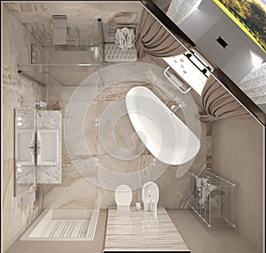 Office, interior visualization, 3D illustration