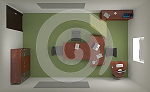 Office, interior visualization, 3D illustration