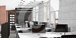 Empty office work place visualization