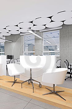 Empty office work place visualization