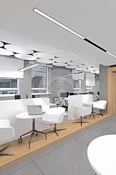 Empty office work place visualization