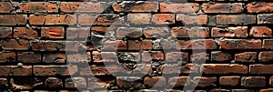 empty old brick wall background with copy space deteriorating old brick wall