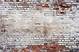 empty old brick wall background with copy space deteriorating old brick wall