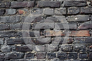 empty old brick wall background with copy space deteriorating old brick wall