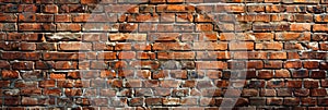 empty old brick wall background with copy space deteriorating old brick wall