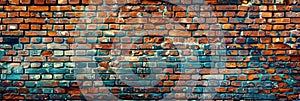 empty old brick wall background with copy space deteriorating old brick wall